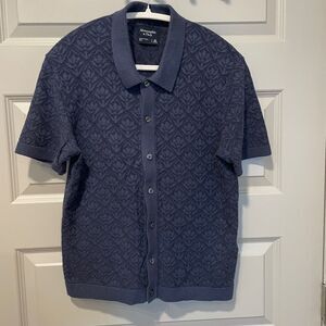 Abercrombie navy blue sweater button down, size XS